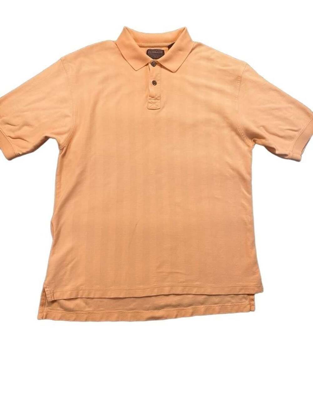 Pendleton Men's Orange Chevron Herringbone Knit Short Sleeve Polo Shirt Size M